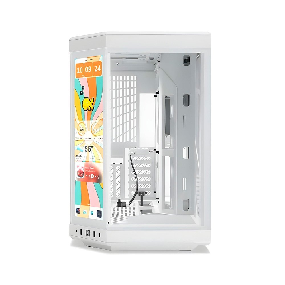 Imagem 3 de 6 do produto Gabinete Gamer HYTE Y70 Touch Infinite, Mid Tower, EATX, Tela LCD 14.9", Snow White - CS-HYTE-Y70TTI-WW