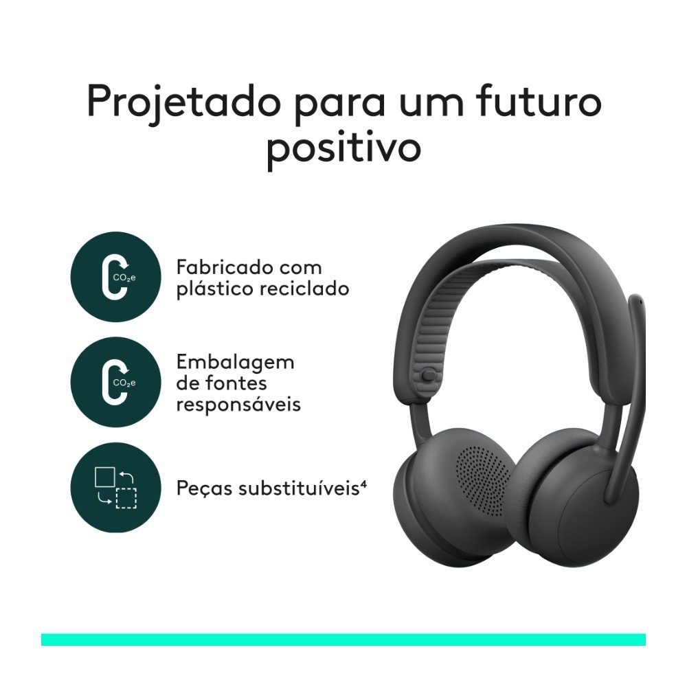 Headset Sem Fio ( Balão.info) Zone Wireless 2 ES com Microfone Flip-to-mute, Cancelamento de ruído, Conexão Bluetooth, Grafite - 981-( Balão.info - foto 10