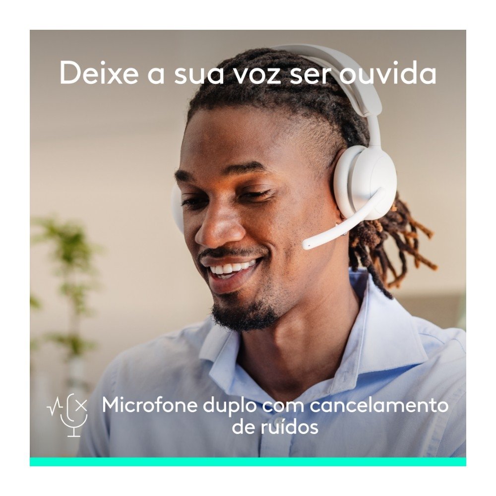 Imagem 4 de 11 do produto Headset Sem Fio Logitech Zone Wireless 2 ES com Microfone Flip-to-mute, Cancelamento de ruído, Conexão Bluetooth, Branco - 981-001596