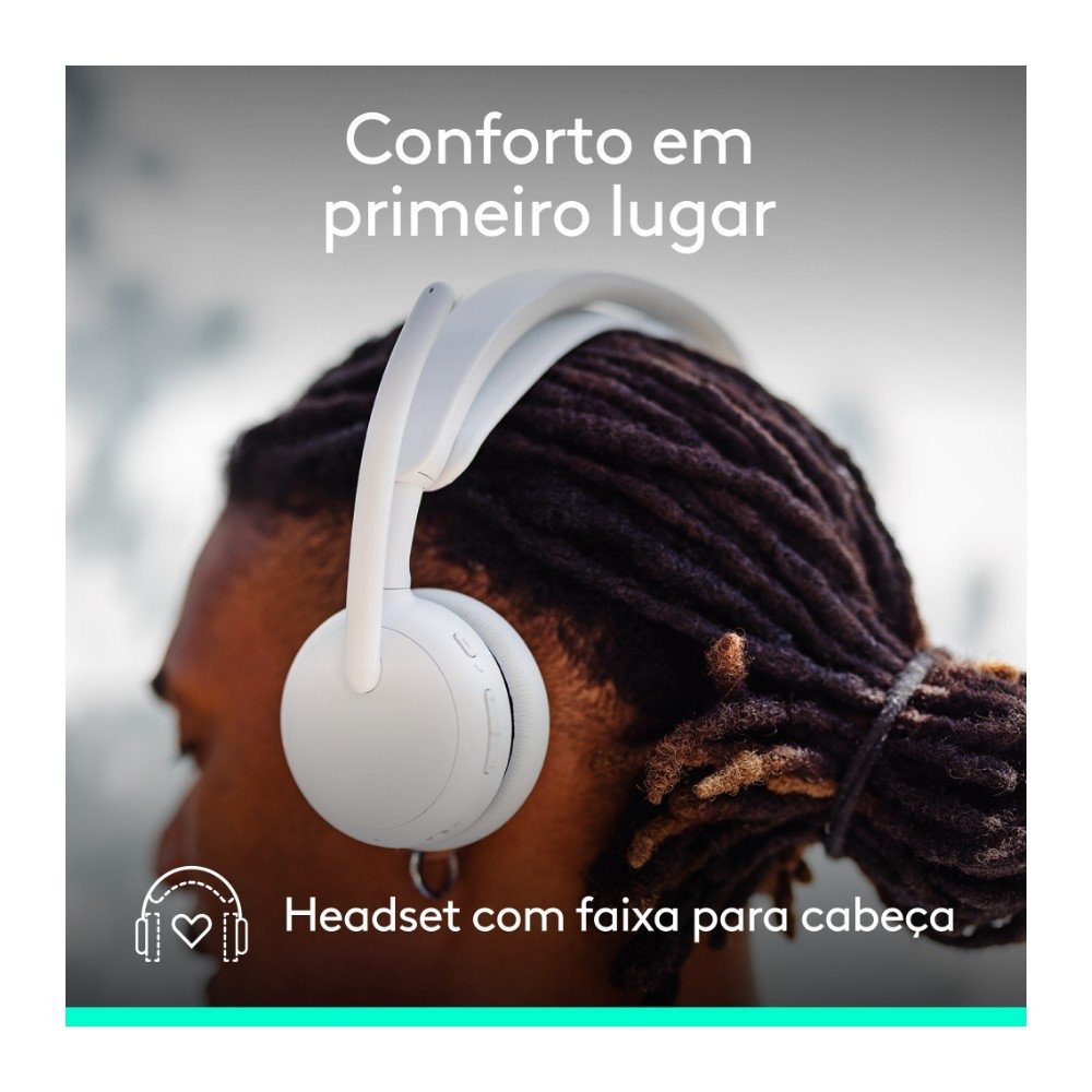 Imagem 7 de 11 do produto Headset Sem Fio Logitech Zone Wireless 2 ES com Microfone Flip-to-mute, Cancelamento de ruído, Conexão Bluetooth, Branco - 981-001596