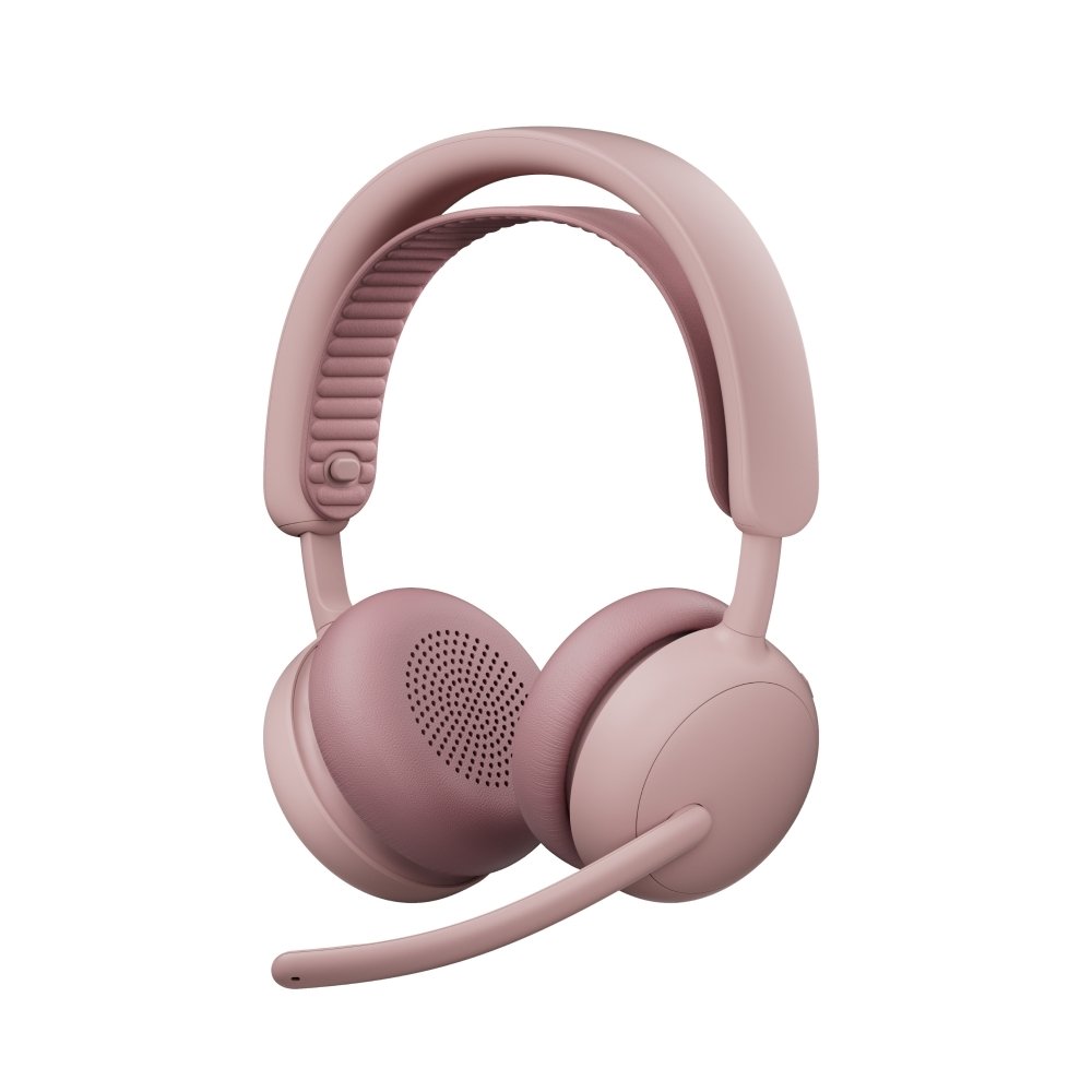 Headset Sem Fio Logitech Zone Wireless 2 ES com Microfone Flip-to-mute, Cancelamento de ruído, Conexão Bluetooth, Rosa - 981-001597