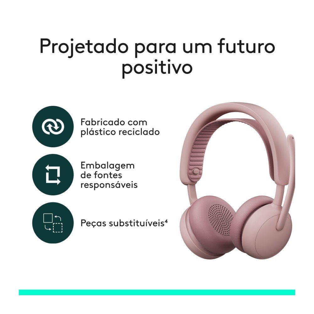 Headset Sem Fio ( Balão.info) Zone Wireless 2 ES com Microfone Flip-to-mute, Cancelamento de ruído, Conexão Bluetooth, Rosa - 981-( Balão.info - foto 10