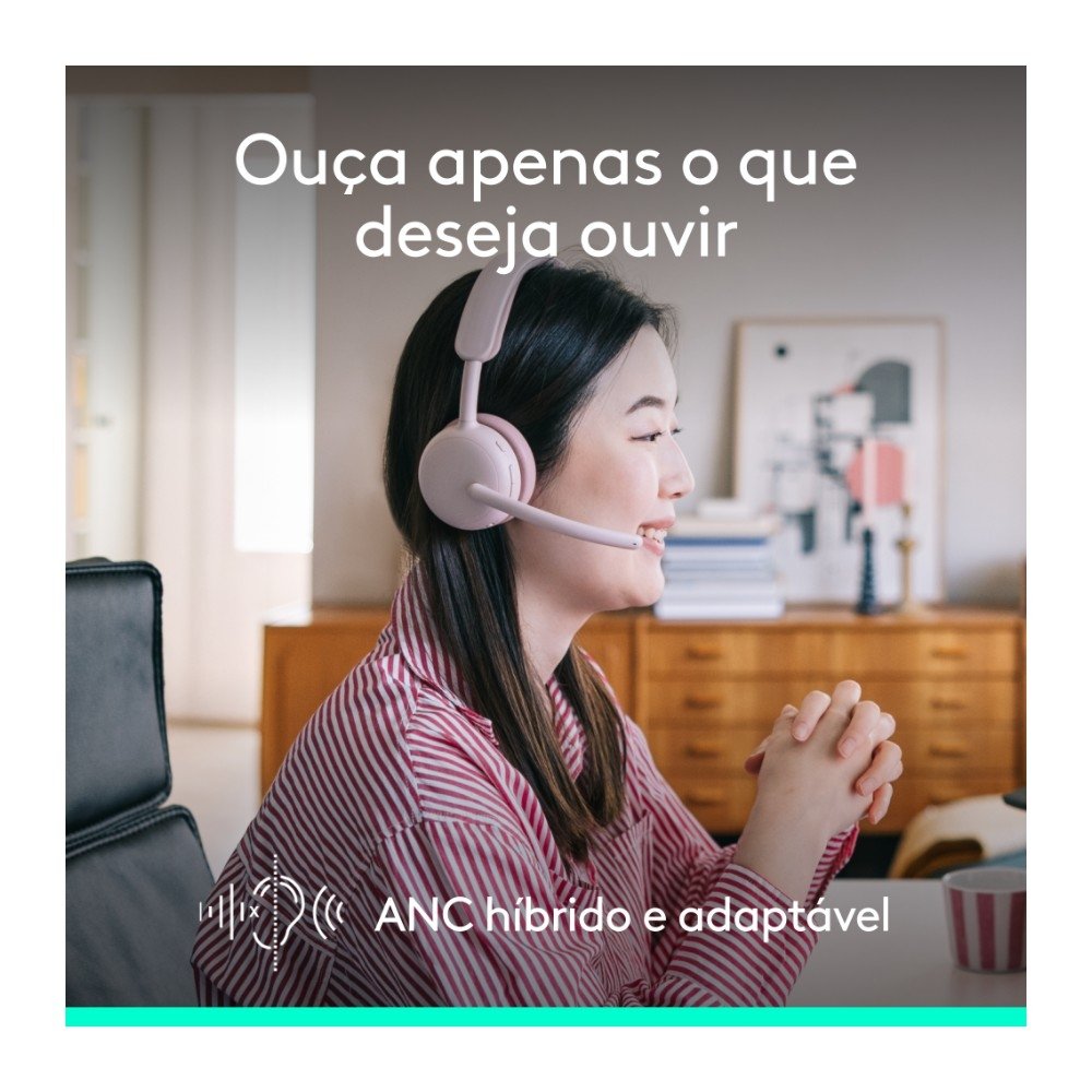 Headset Sem Fio ( Balão.info) Zone Wireless 2 ES com Microfone Flip-to-mute, Cancelamento de ruído, Conexão Bluetooth, Rosa - 981-( Balão.info - foto 2