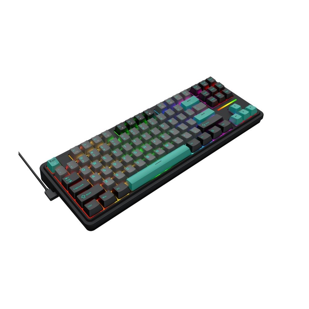 Teclado Gamer Mecânico Machenike KG87, RGB, Gasket Mount, Switch Silver, Preto e Verde - JJ02GC00J - view 3