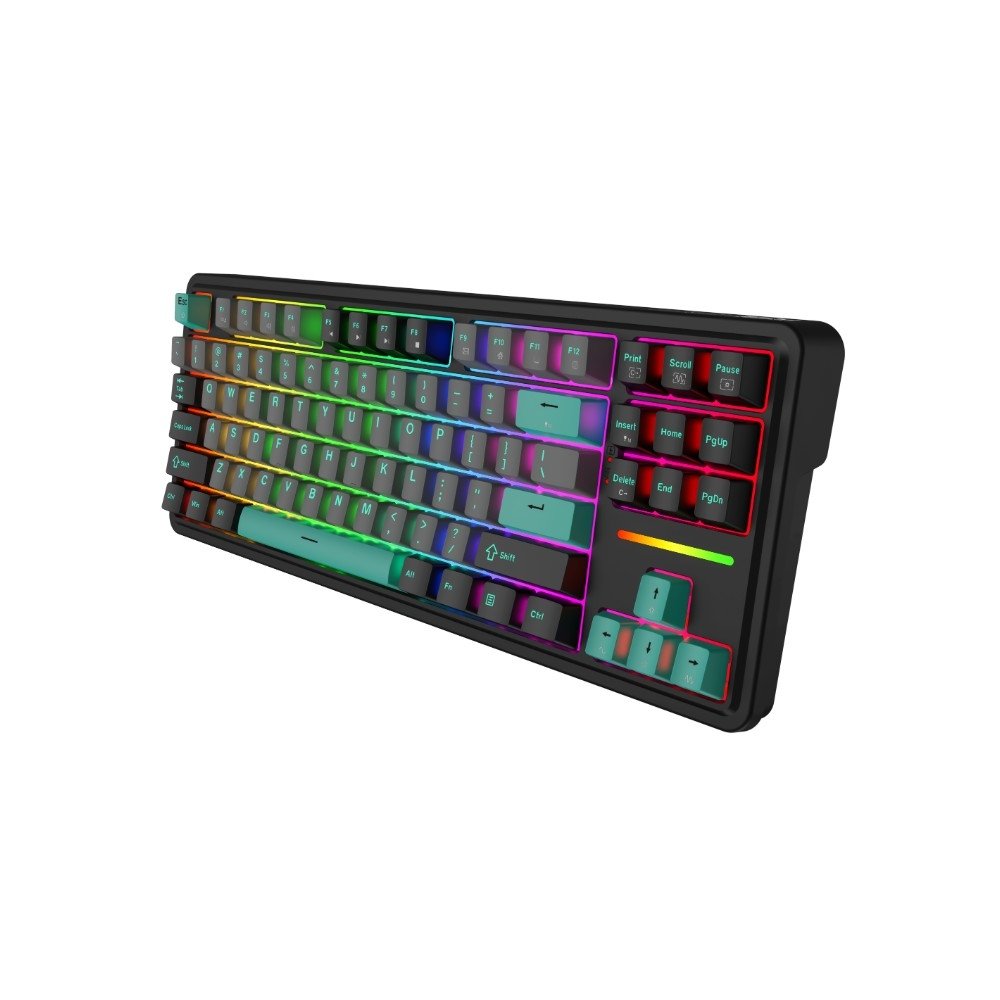 Teclado Gamer Mecânico Machenike KG87, RGB, Gasket Mount, Switch Silver, Preto e Verde - JJ02GC00J - view 5