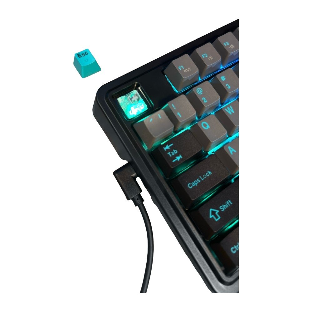 Teclado Gamer Mecânico Machenike KG87, RGB, Gasket Mount, Switch Silver, Preto e Verde - JJ02GC00J - view 6