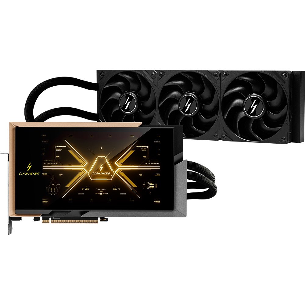 Placa de Vídeo MSI RTX 5090 Lightning Z NVIDIA GeForce, 32GB GDDR7, 512-bit - G5090-32LZ Placa de Vídeo MSI RTX 5090 Lightning Z NVIDIA GeForce, 32GB GDDR7, 512-bit - G5090-32LZ