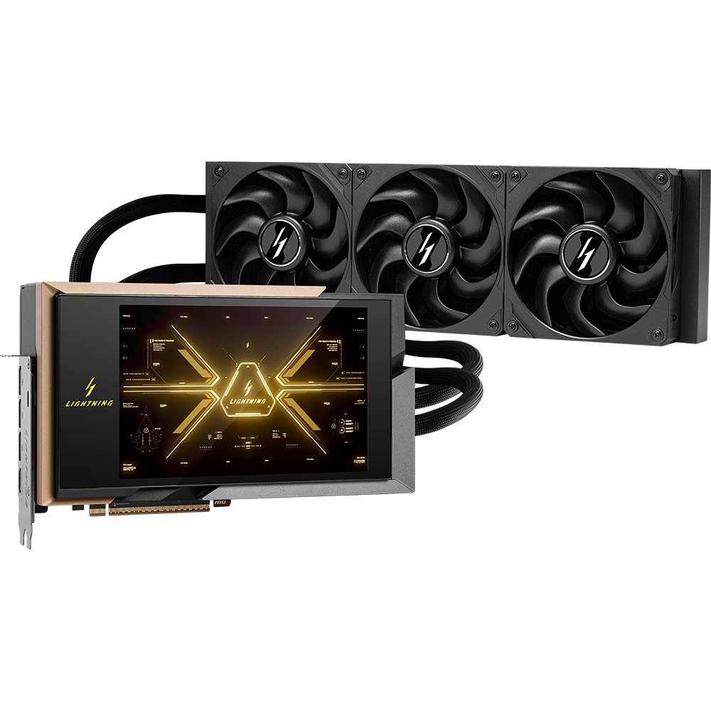 Placa de Vídeo MSI RTX 5090 Lightning Z NVIDIA GeForce, 32GB GDDR7, 512-bit - G5090-32LZ Placa de Vídeo MSI RTX 5090 Lightning Z NVIDIA GeForce, 32GB GDDR7, 512-bit - G5090-32LZ