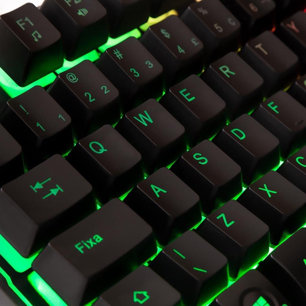 Imagem 4 de 8 do produto Teclado Gamer Dazz Rapid Fire Revolution, Rainbow, ABNT2 - 625203