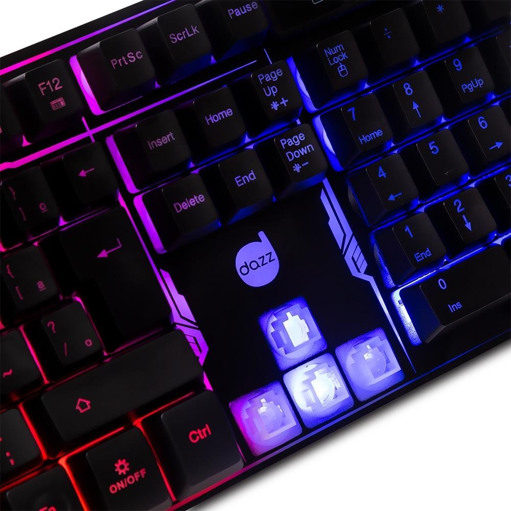 Imagem 3 de 8 do produto Teclado Gamer Dazz Rapid Fire Revolution, Rainbow, ABNT2 - 625203