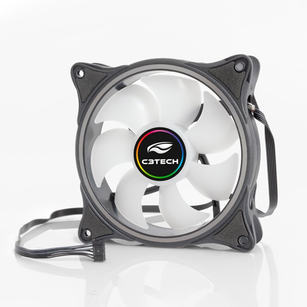 Ventoinha C3Tech Gaming F7-L250RGB, 120mm, RGB, Preto - F7-L250RGB - view 2