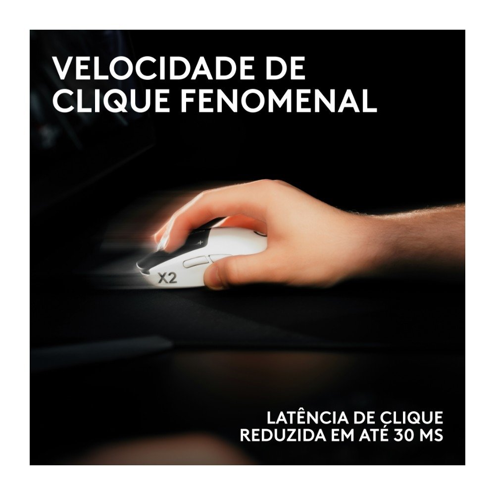 Mouse Gamer Sem Fio ( Balão.info) PRO X2 SUPERSTRIKE ( Balão.info), 61g, Cliques Táteis Personalizáveis, USB-C, Preto e Branco - 910-( Balão.info - foto 5
