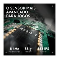 Mouse Gamer Sem Fio Logitech G PRO X2 SUPERSTRIKE LIGHTSPEED, 61g, Cliques Táteis Personalizáveis, USB-C, Preto e Branco - 910-007775
