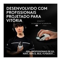 Mouse Gamer Sem Fio Logitech G PRO X2 SUPERSTRIKE LIGHTSPEED, 61g, Cliques Táteis Personalizáveis, USB-C, Preto e Branco - 910-007775