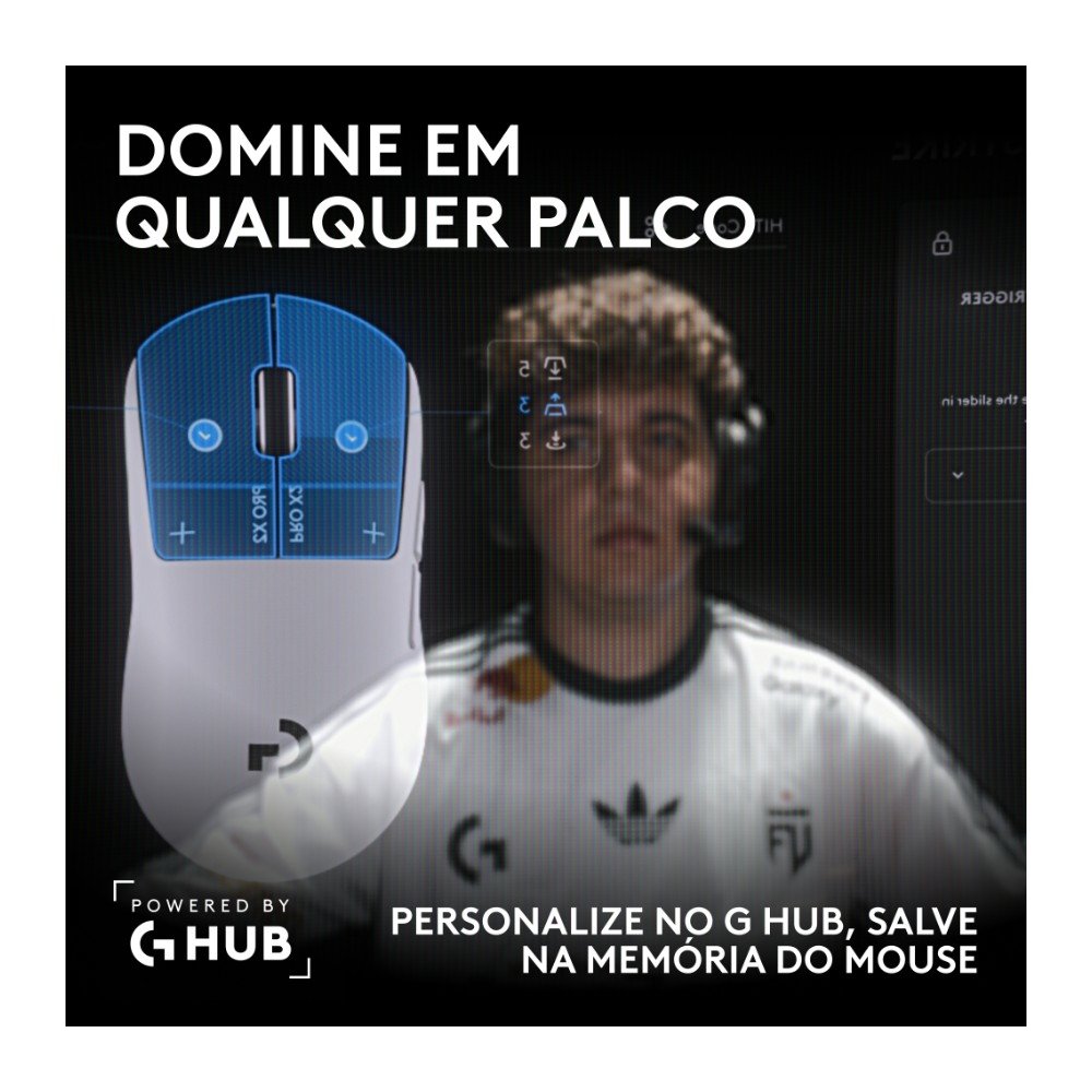 Mouse Gamer Sem Fio ( Balão.info) PRO X2 SUPERSTRIKE ( Balão.info), 61g, Cliques Táteis Personalizáveis, USB-C, Preto e Branco - 910-( Balão.info - foto 10