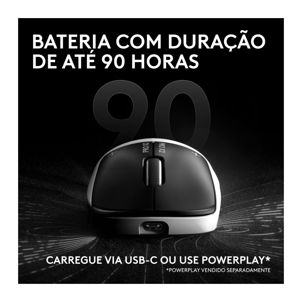 Mouse Gamer Sem Fio ( Balão.info) PRO X2 SUPERSTRIKE ( Balão.info), 61g, Cliques Táteis Personalizáveis, USB-C, Preto e Branco - 910-( Balão.info - foto 11
