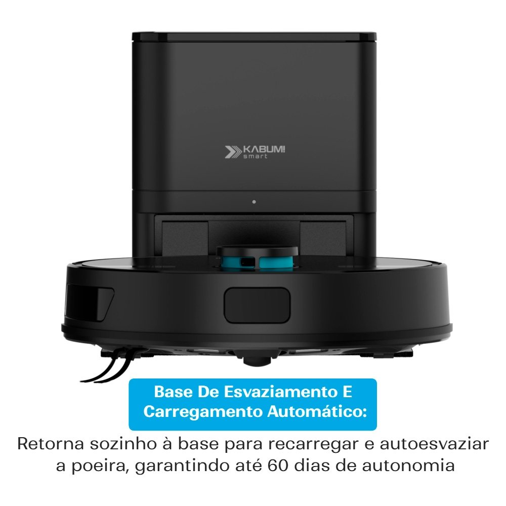 Robô Aspirador KABUM! smart K800 Pro Mapeamento Laser Autolimpante 13000Pa 127v, Preto - KSAR81010PT Robô Aspirador KABUM! smart K800 Pro Mapeamento Laser Autolimpante 13000Pa 127v, Preto - KSAR81010PT