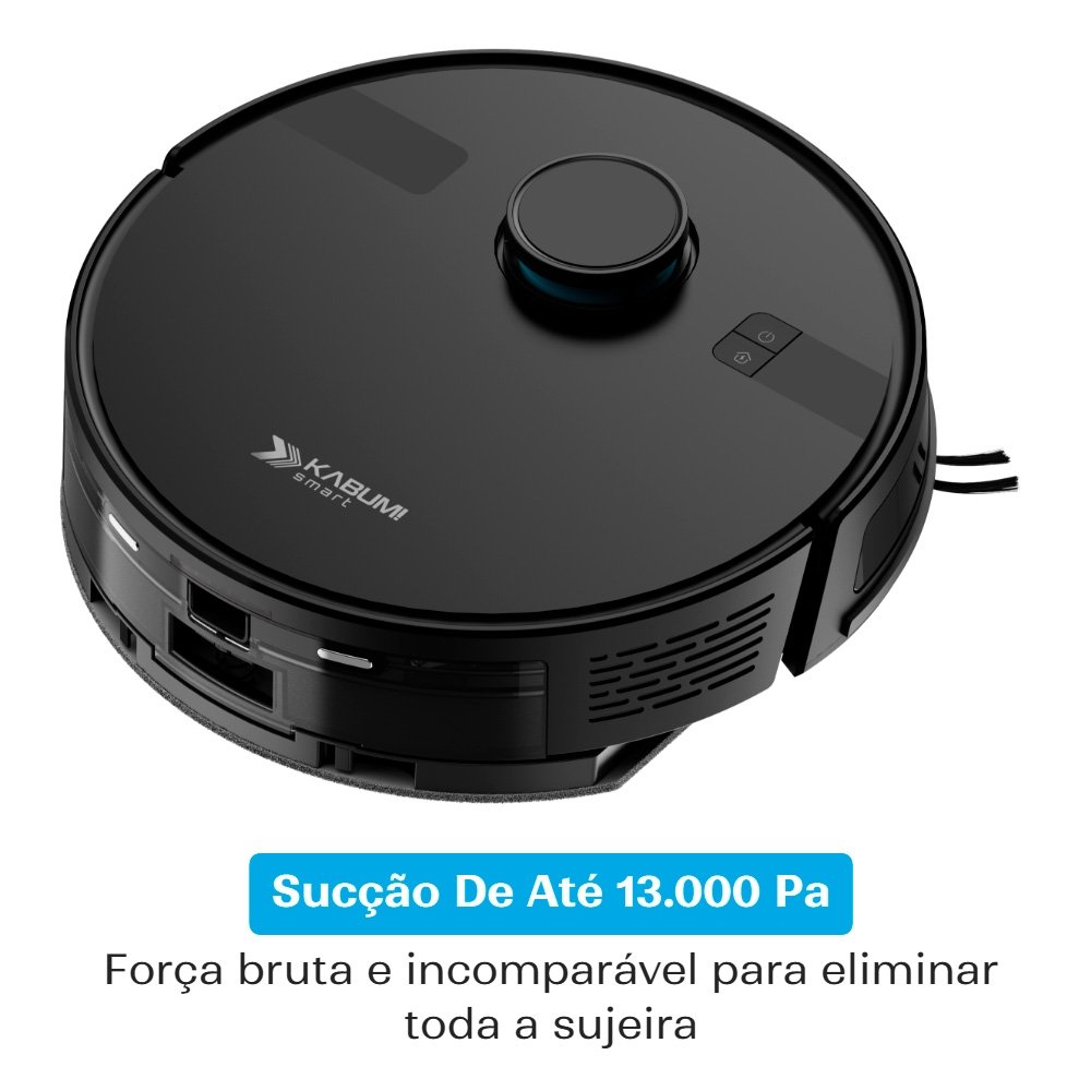Robô Aspirador KABUM! smart K800 Pro Mapeamento Laser Autolimpante 13000Pa 127v, Preto - KSAR81010PT Robô Aspirador KABUM! smart K800 Pro Mapeamento Laser Autolimpante 13000Pa 127v, Preto - KSAR81010PT