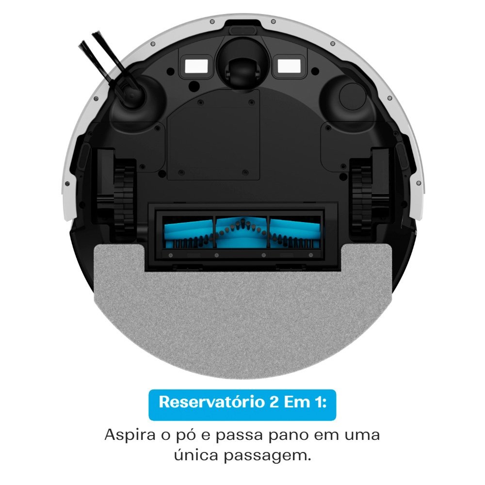 Robô Aspirador e Passa Pano KABUM! smart K800 Pro, Mapeia a Laser, Autolimpante, Recarga automática, 13000Pa, APP, 127v, Branco - KSAR81010BR Robô Aspirador e Passa Pano KABUM! smart K800 Pro, Mapeia a Laser, Autolimpante, Recarga automática, 13000Pa, APP, 127v, Branco - KSAR81010BR