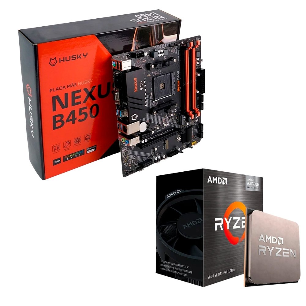 Kit Upgrade Ryzen 5 4500 e Placa B450 Husky Nexus