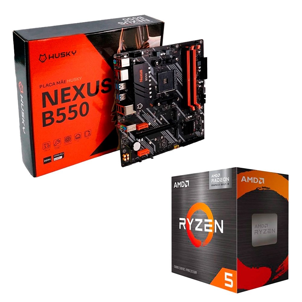 Kit Upgrade Ryzen 5 5600GT e Placa B550 Husky Nexu