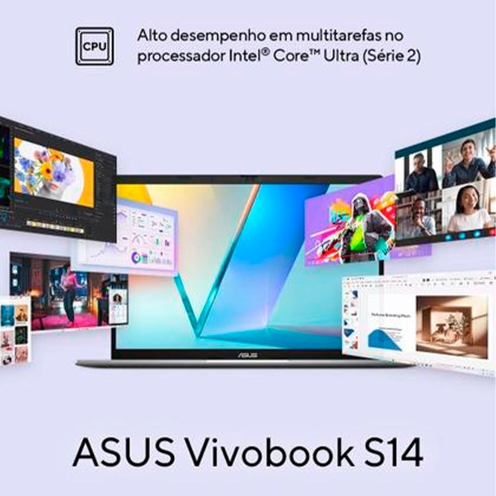 Notebook ASUS Vivobook Intel Core Ultra 5 225H 16GB, 512GB, KeepOS, 14.0 LCD LED, Matte Gray - S14S3407CA-LY171 - view 7