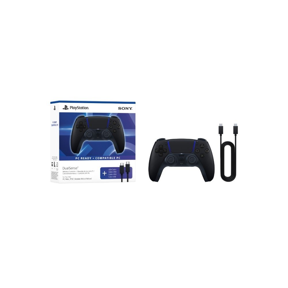 Controle Sem Fio Sony DualSense, Bluetooth, PS5 e PC, Incluso Cabo USB, Midnight Black - 1000051644