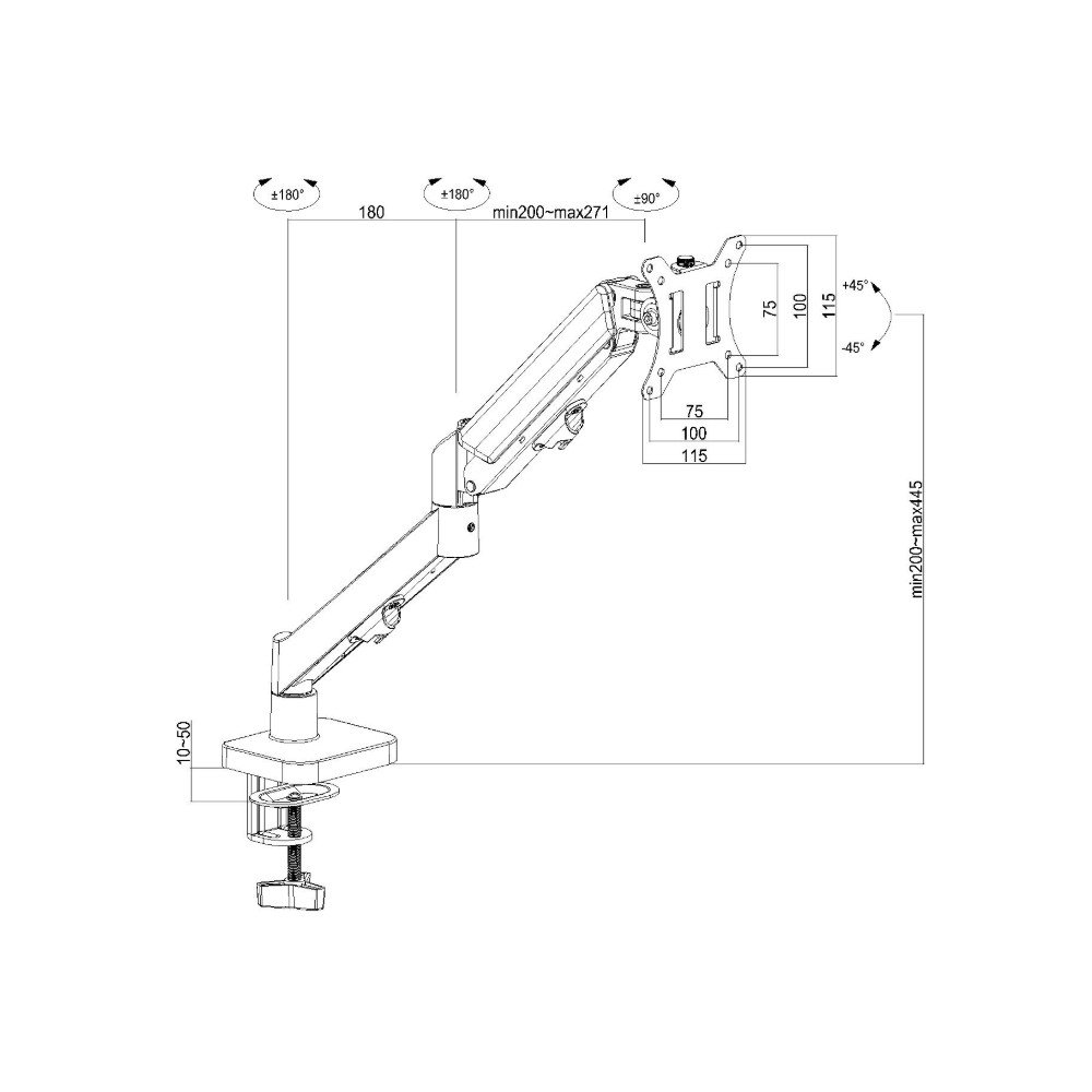 Suporte de Mesa Articulado para Monitor de 17" a 32" Ergofirst, Ajuste com Pistão a Gás, Branco - G16-C012-W Suporte de Mesa Articulado para Monitor de 17" a 32" Ergofirst, Ajuste com Pistão a Gás, Branco - G16-C012-W