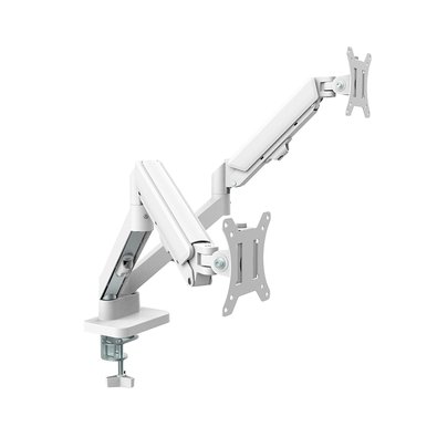 Suporte de Mesa Articulado para 2 Monitores de 17" a 32" Ergofirst, Ajuste com Pistão a Gás, Branco - G16-C024-W