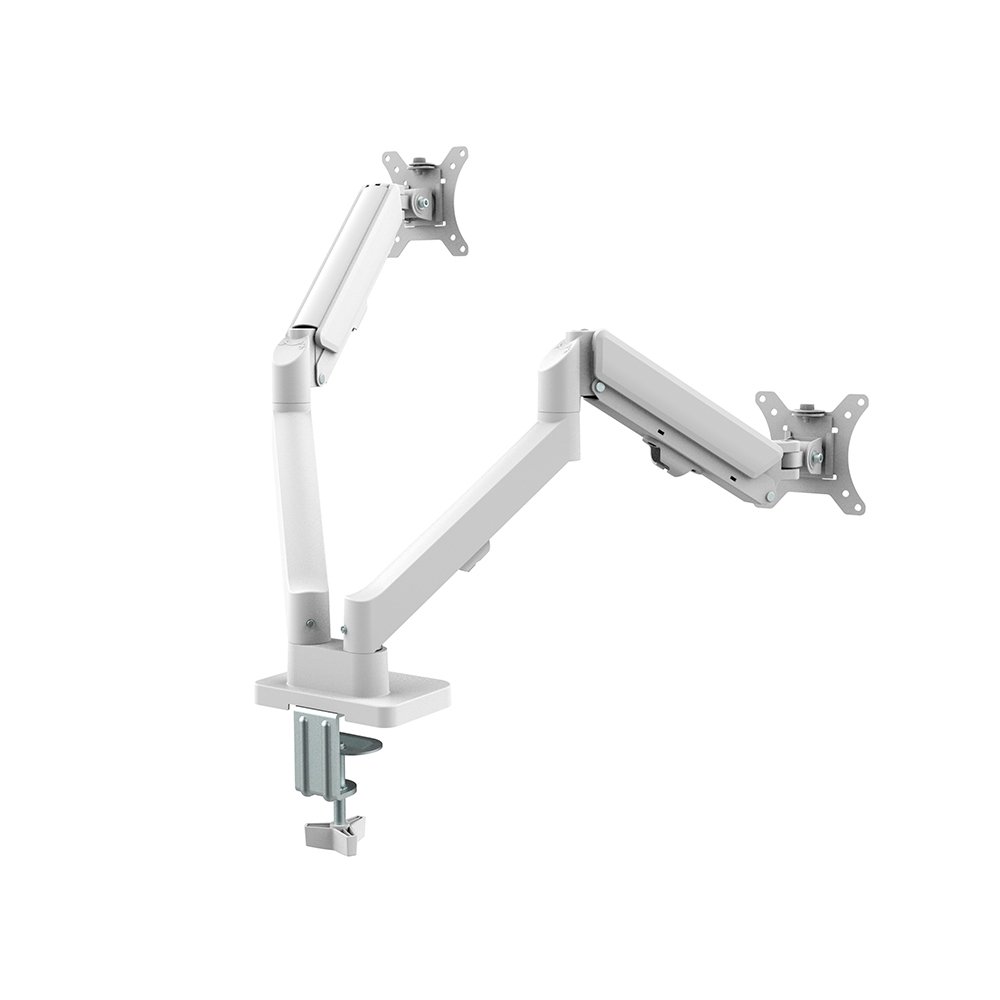 Imagem 2 de 3 do produto Suporte de Mesa Articulado para 2 Monitores de 17" a 32" Ergofirst, Ajuste com Pistão a Gás, Branco - G16-C024-W