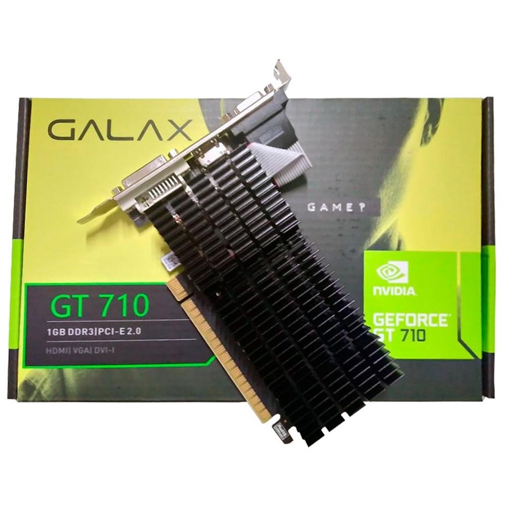 Placa de Vídeo GT 710 Galax NVIDIA GeForce, 1 GB DDR3 - 71GGF4DC00WG Placa de Vídeo GT 710 Galax NVIDIA GeForce, 1 GB DDR3 - 71GGF4DC00WG