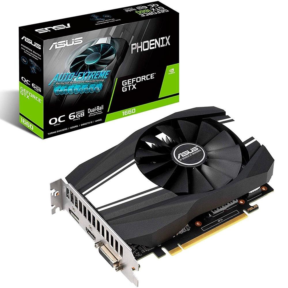 Placa de Vídeo Asus Phoenix NVIDIA GeForce GTX 1660 | KaBuM!