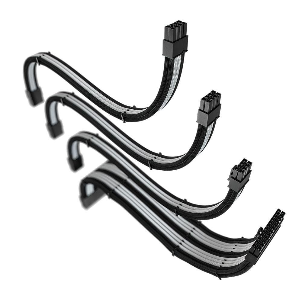 Cabo Extensor de Fonte Sleeved Rise Mode, 4 em 1, 1x 24p ATX, 1x 4+4p CPU, 2x 6+2p PCIe, Preto e Branco - RM-SL-BW - view 5