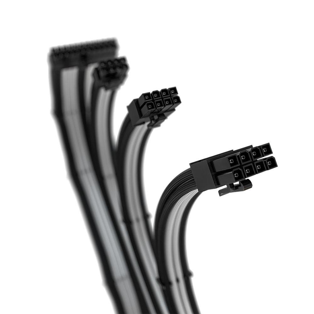 Cabo Extensor de Fonte Sleeved Rise Mode, 4 em 1, 1x 24p ATX, 1x 4+4p CPU, 2x 6+2p PCIe, Preto e Branco - RM-SL-BW - view 2