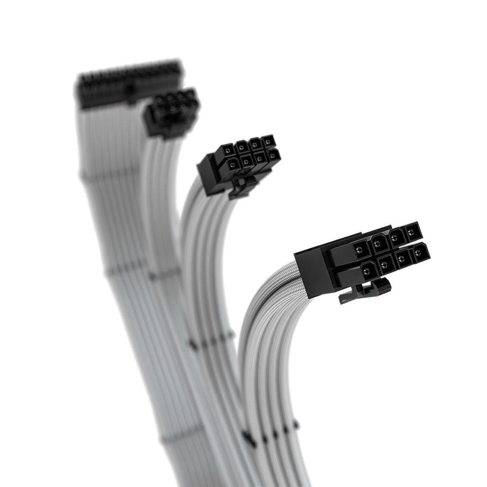 Cabo Extensor de Fonte Sleeved Rise Mode, 4 em 1, 1x 24p ATX, 1x 4+4p CPU, 2x 6+2p PCIe, Branco - RM-SL-FW