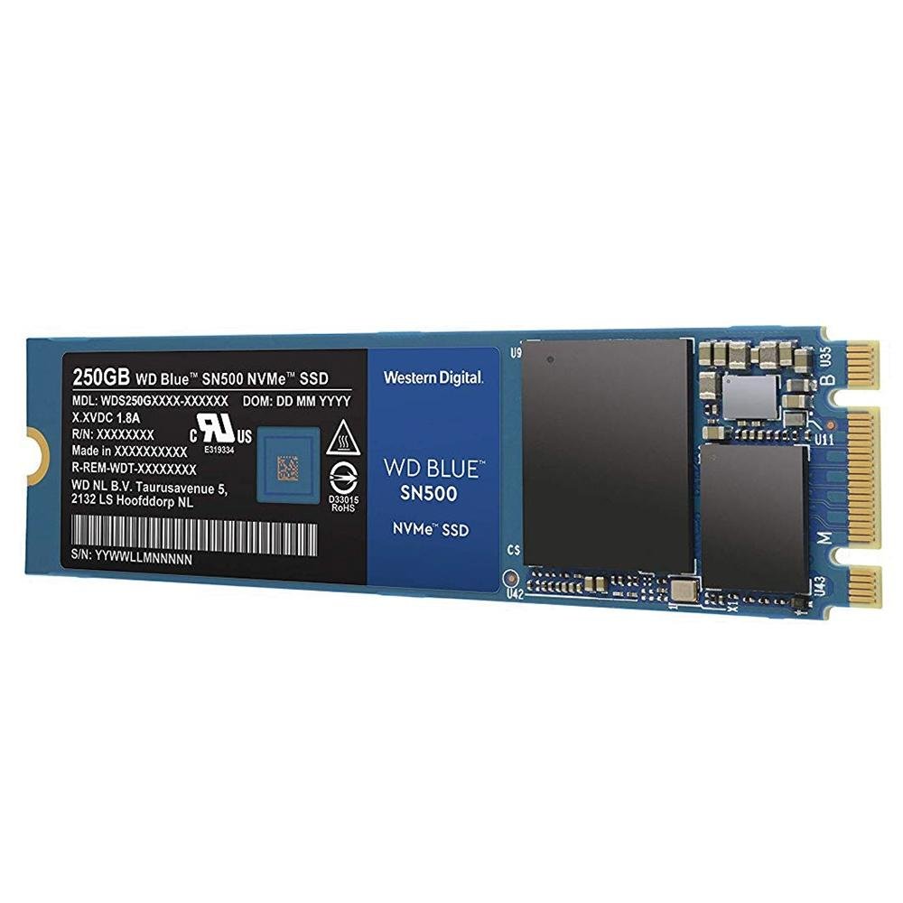 Imagem 2 de 4 do produto SSD WD Blue SN500, 250GB, M.2 NVMe, Leitura 1700MB/s, Gravação 1300MB/s - WDS250G1B0C