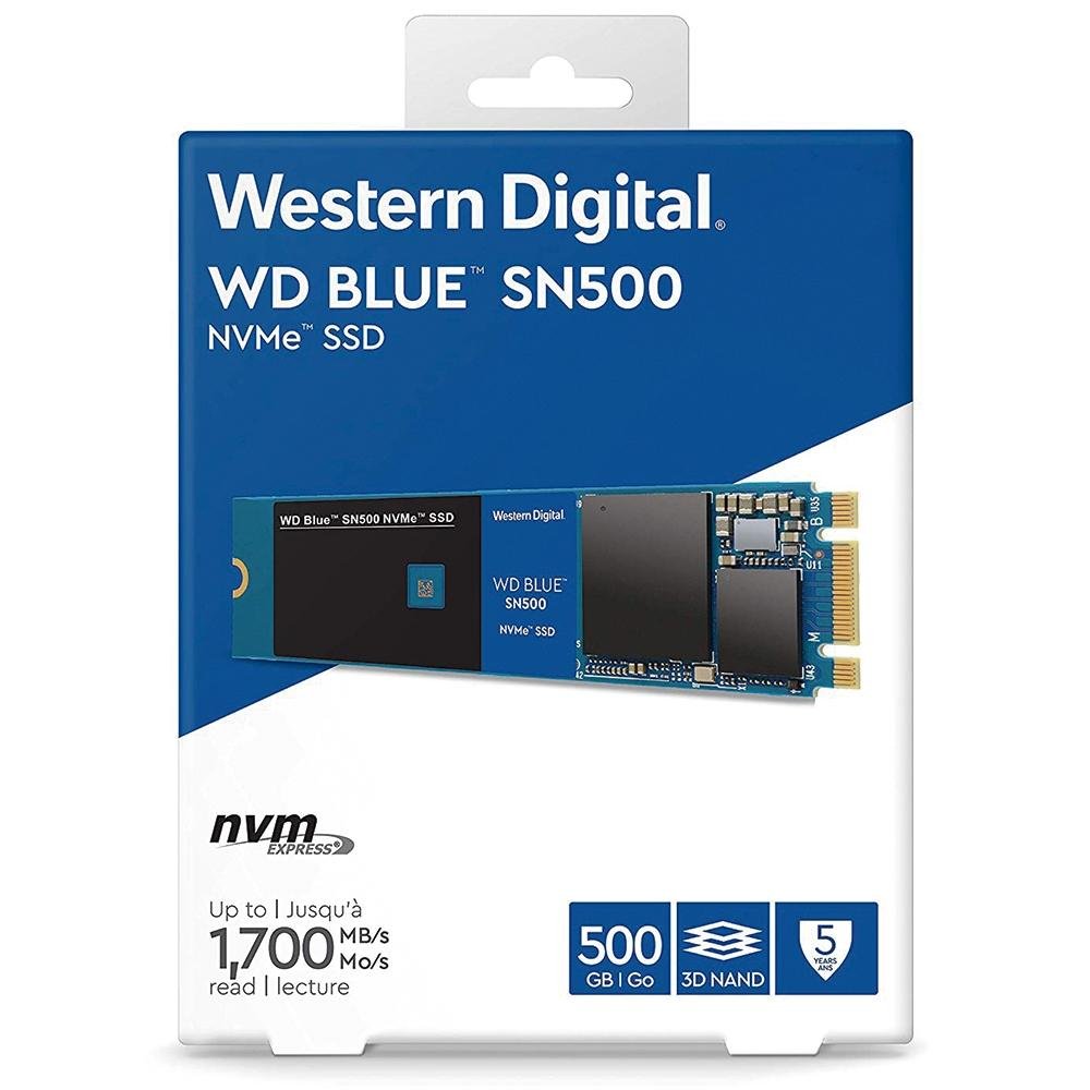 Imagem 4 de 4 do produto SSD WD Blue SN500, 500GB, M.2 NVMe, Leitura 1700MB/s, Gravação 1450MB/s - WDS500G1B0C