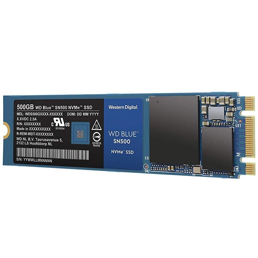 Imagem 2 de 4 do produto SSD WD Blue SN500, 500GB, M.2 NVMe, Leitura 1700MB/s, Gravação 1450MB/s - WDS500G1B0C