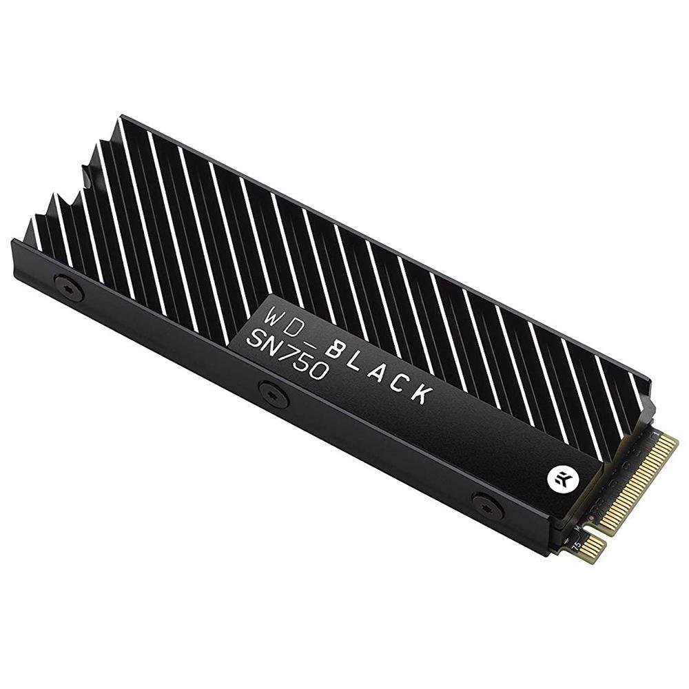 SSD WD Black SN750 Heatsink, 500GB, M.2 NVMe, Leitura: 3470MB/s e Gravação: 2600MB/s, Preto - WDS500G3XHC SSD WD Black SN750 Heatsink, 500GB, M.2 NVMe, Leitura: 3470MB/s e Gravação: 2600MB/s, Preto - WDS500G3XHC