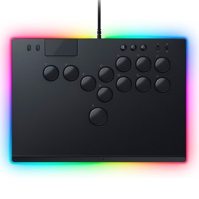 Controle Arcade Razer Kitsune, Switches Ópticos, All-Button, PS5 e PC, Ultra Fino, RGB, Preto - RZ06-05020100