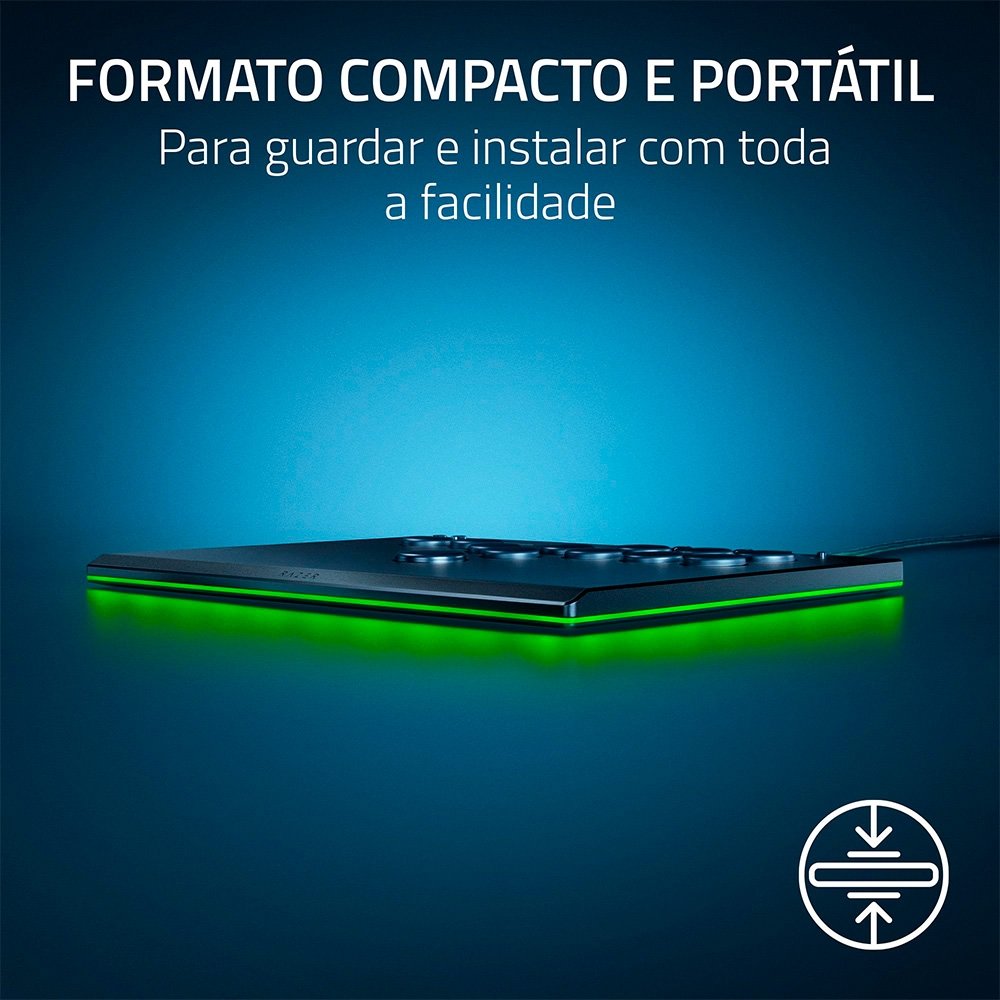 Controle Arcade Razer Kitsune, Switches Ópticos, All-Button, PS5 e PC, Ultra Fino, RGB, Preto - RZ06-05020100 - view 4