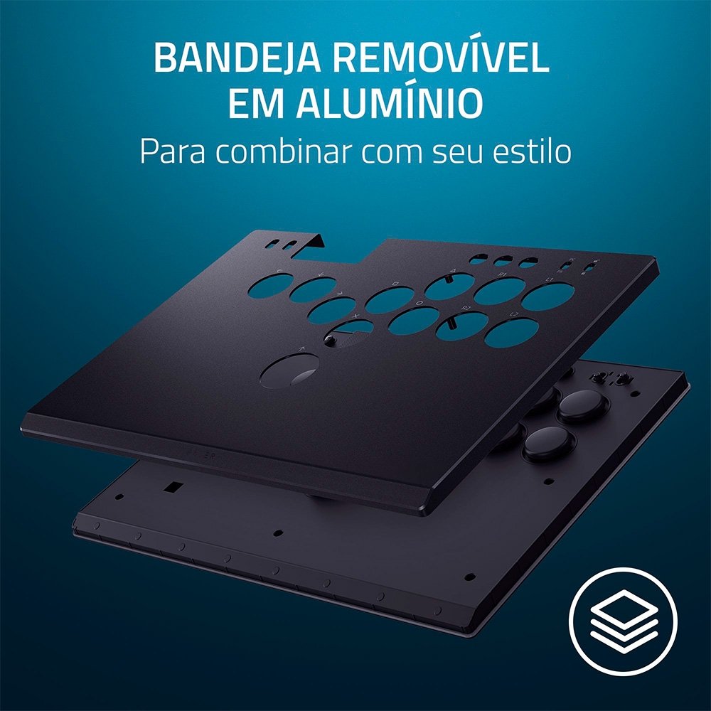 Controle Arcade Razer Kitsune, Switches Ópticos, All-Button, PS5 e PC, Ultra Fino, RGB, Preto - RZ06-05020100 - view 6