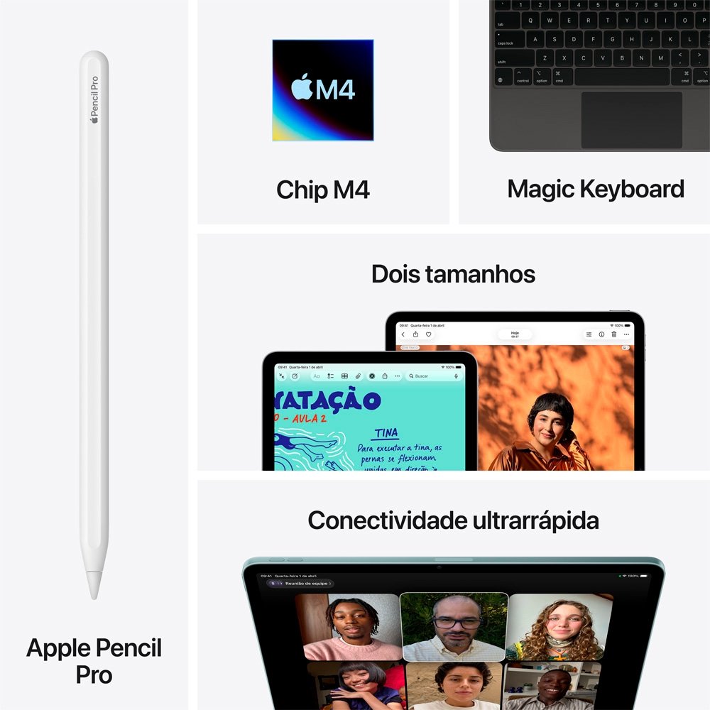 iPad Air Apple M4 128GB Cinza-espacial | KaBuM!