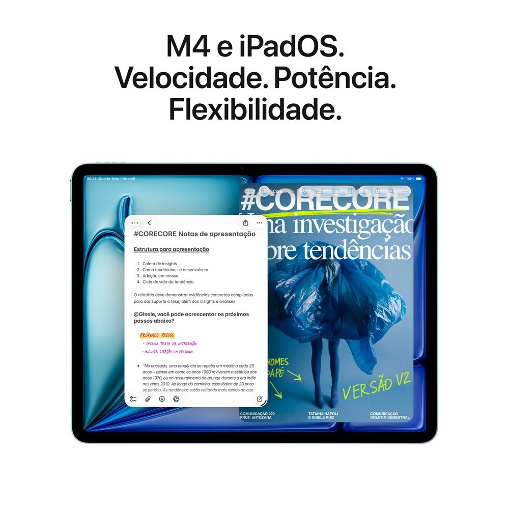 iPad Air Apple 11" 256 GB, Chip M4, Wi-Fi, Câmera Traseira 12 MP, Roxo - MH394BZ/A - view 4
