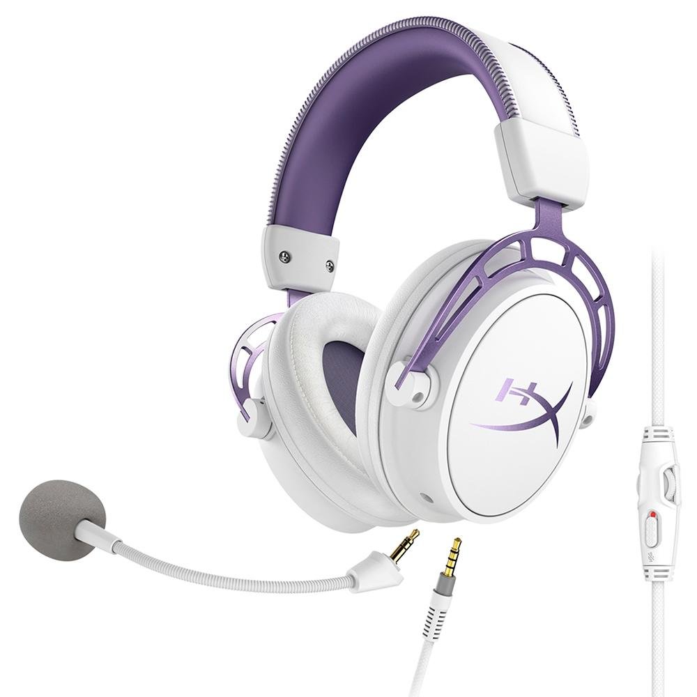 Headset Gamer HyperX Cloud Alpha Purple, Drivers 50mm, Branco e Roxo - HX-HSCA-PL