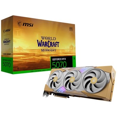 Placa De Vídeo MSI RTX 5070 World Of Warcraft Midnight Light Edition OC NVIDIA GeForce, 12GB, GDDR7, 192-Bit, RGB - RTX 5070 12GB