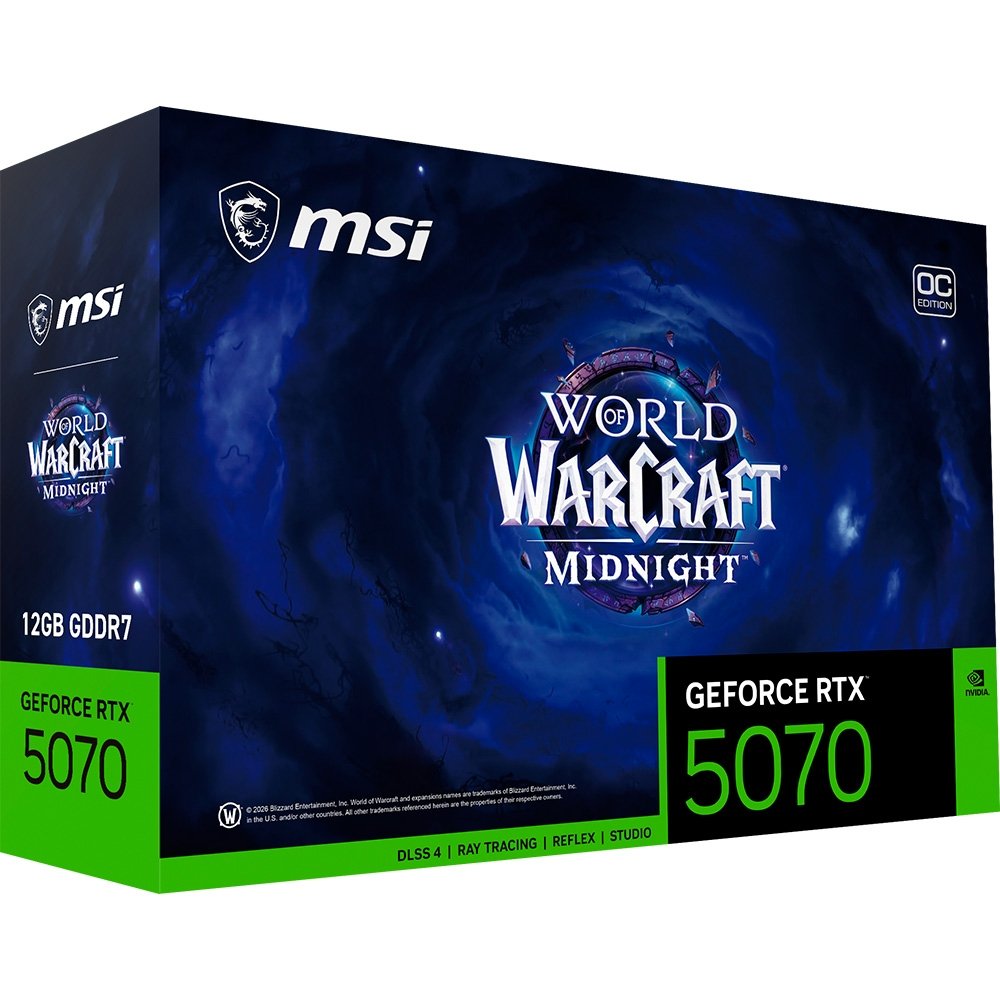 Placa De Vídeo MSI RTX 5070 World Of Warcraft Midnight Void Edition NVIDIA GeForce, 12GB, GDDR7, 192-Bit, RGB - RTX 5070 12GB - view 12