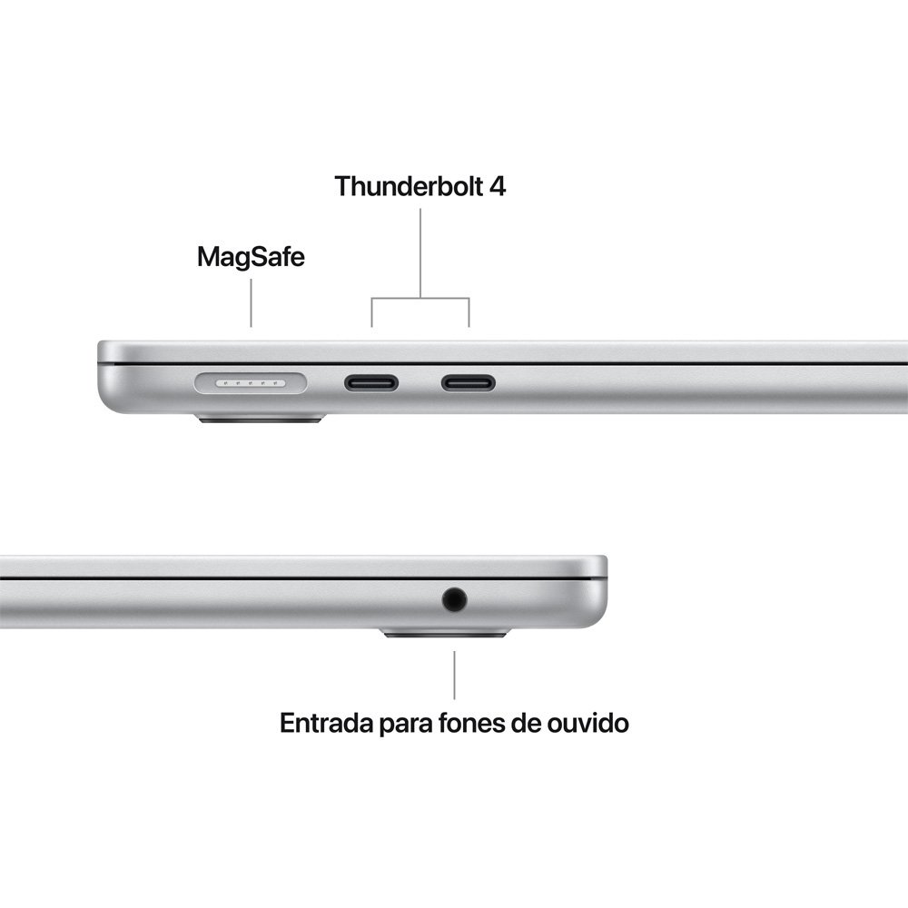 MacBook Air Apple 13 Chip M5, CPU de 10 Núcleos, GPU de 10 Núcleos, Neural Engine de 16 Núcleos, 1TB, Prateado - MDH84BZ/A - view 5