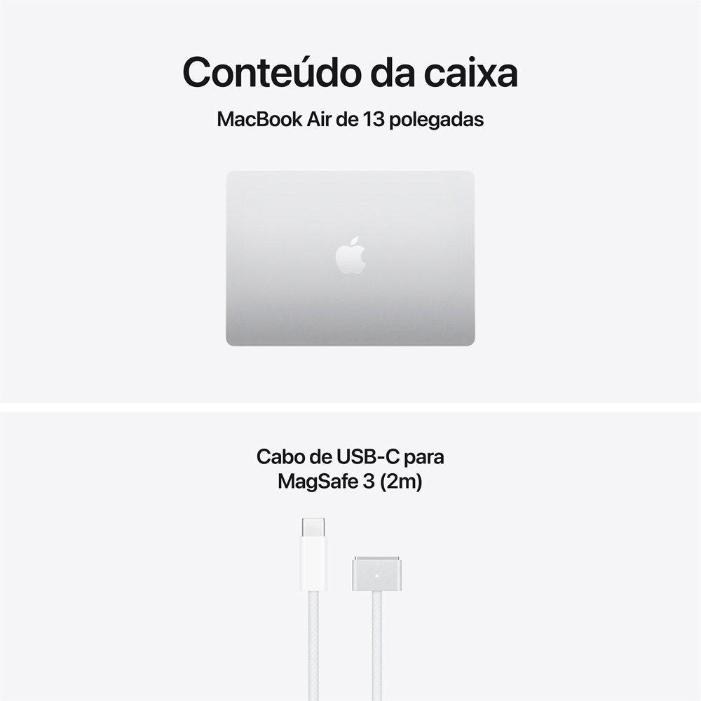 MacBook Air Apple 13 Chip M5, CPU de 10 Núcleos, GPU de 10 Núcleos, Neural Engine de 16 Núcleos, 1TB, Prateado - MDH84BZ/A - view 9