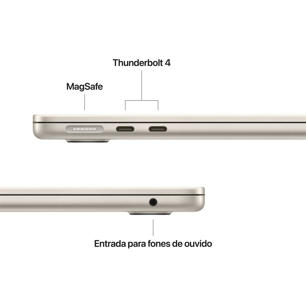 MacBook Air Apple 13" Chip M5, CPU de 10 Núcleos, GPU de 10 Núcleos, Neural Engine de 16 Núcleos, 1TB, Estelar - MDHC4BZ/A - view 6